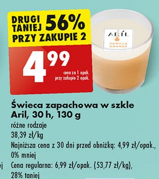 Świeca zapachowa wanilia i pomarańcza Aril promocja