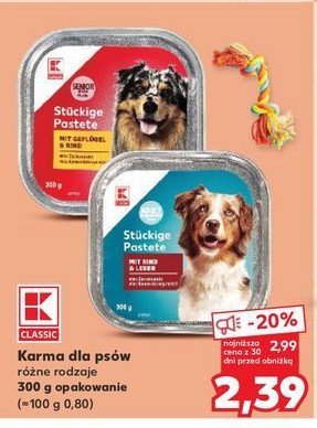 Karma dla psa z wołowiną i wątróbką K-classic promocja