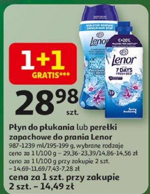 Płyn do płukania lub perełki zapachowe do prania Lenor 987-1239 ml/195-199 g, wybrane rodzaje promocja w Auchan