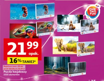 Puzzle krajobrazy 1000 elementów promocja w Auchan
