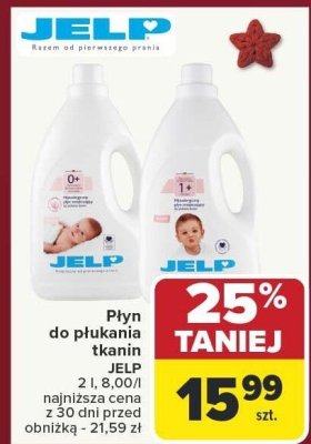 Płyn do płukania tkanin JELP 0+ hipoalergiczny promocja w Carrefour