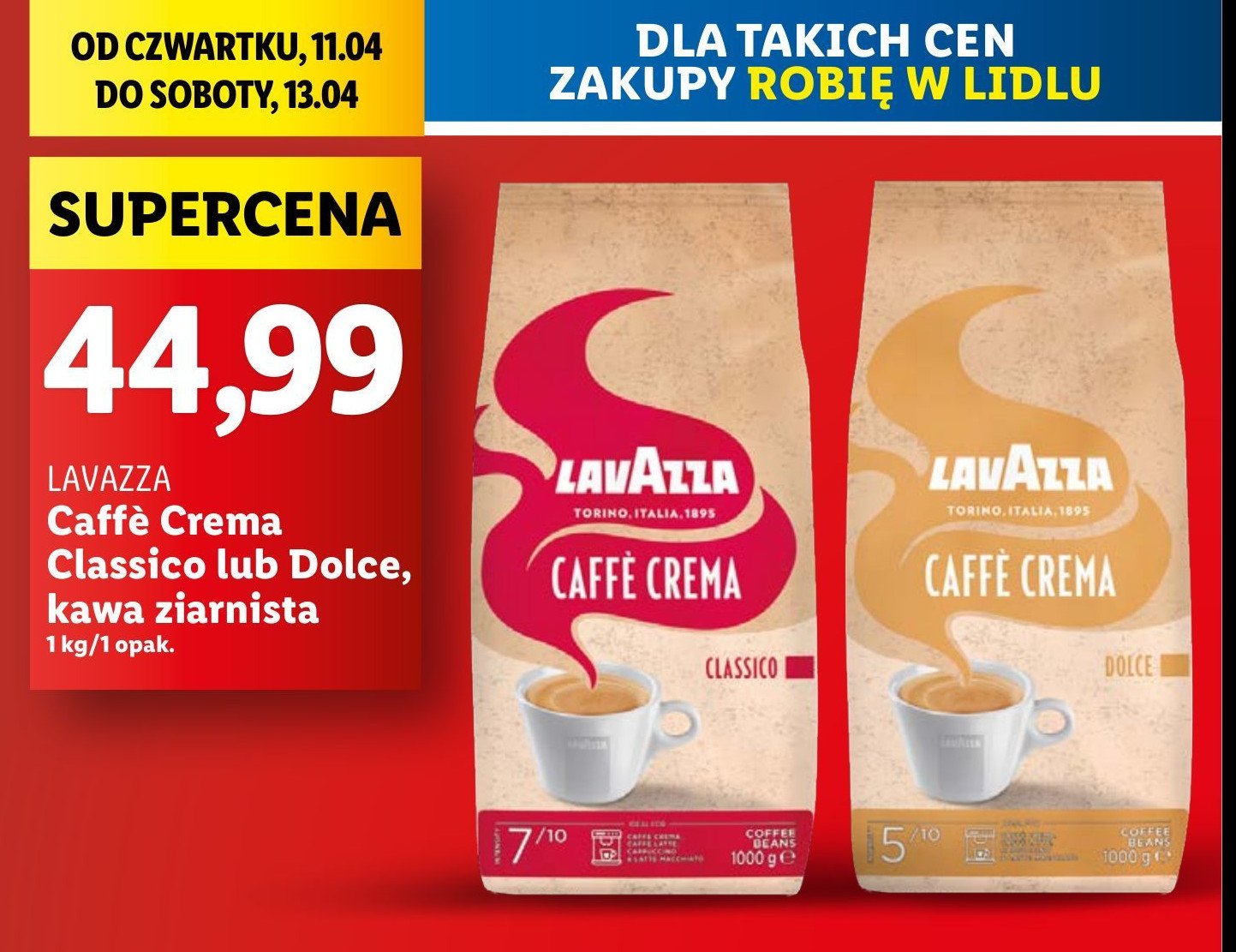 Kawa Lavazza caffe crema dolce promocja