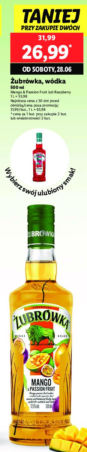 Wódka Żubrówka mango & passion fruit promocja