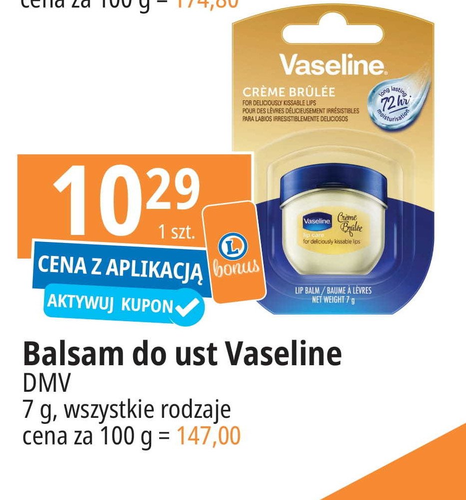 Balsam do ust creme brulle Vaseline promocja w Leclerc