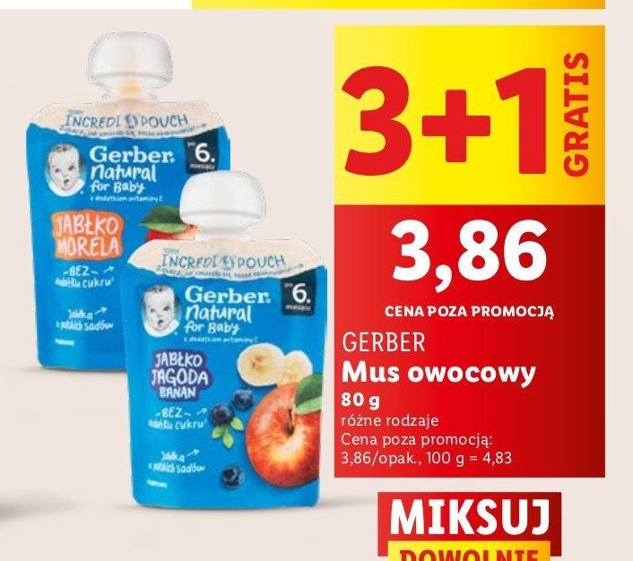 Mus jabłko-jagoda-banan Gerber promocja w Lidl