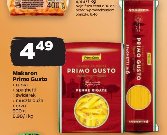 Makaron spaghetii Primo gusto promocja