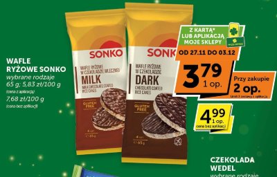 Wafle ryżowe w czekoladzie Sonko Dark promocja w Euro Sklep