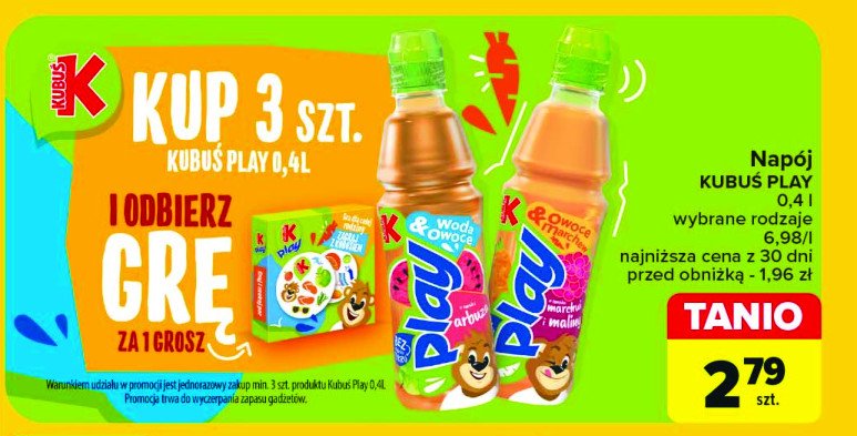 Napój arbuzowy Kubuś play! promocja