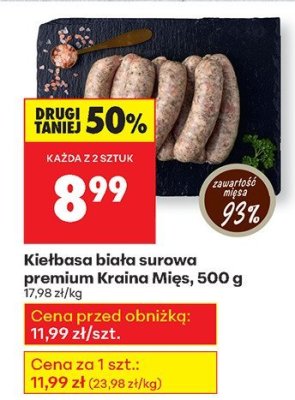 Kiełbasa biała surowa premium  promocja w Biedronka