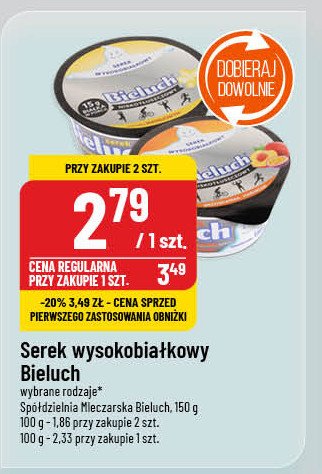 Serek wysokobiałkowy brzoskwinia- marakuja Bieluch promocja w POLOmarket