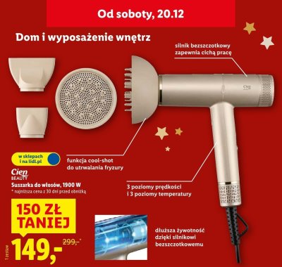 Suszarka do włosów Cien Beauty 1900 W promocja w Lidl