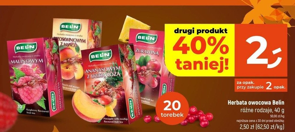 Herbata z żurawiną Belin promocja