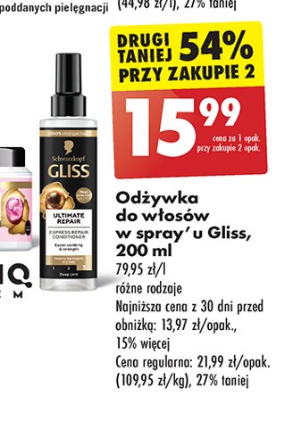 Odżywka do włosów Gliss kur ultimate repair promocja