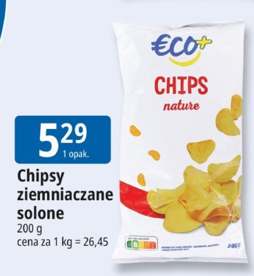 Chipsy ziemniaczane solone Eco+ promocja w Leclerc