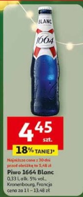 Piwo 1664 Blanc promocja w Auchan