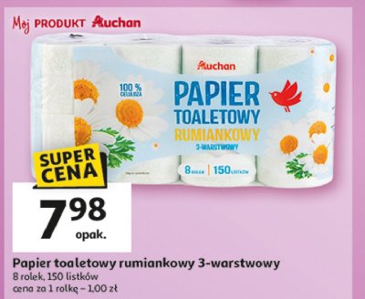 Papier toaletowy rumiankowy Auchan promocja