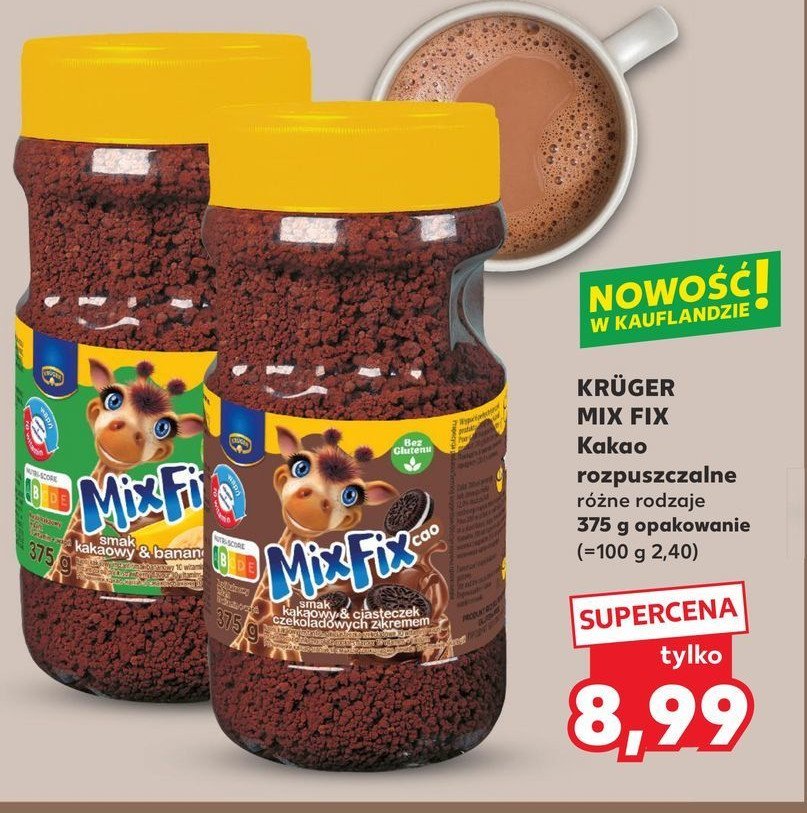 Kakao rozpuszczalne Kruger mix fix promocja w Kaufland