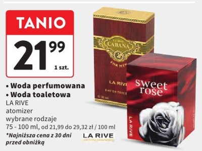 Woda toaletowa LA RIVE promocja w Intermarche