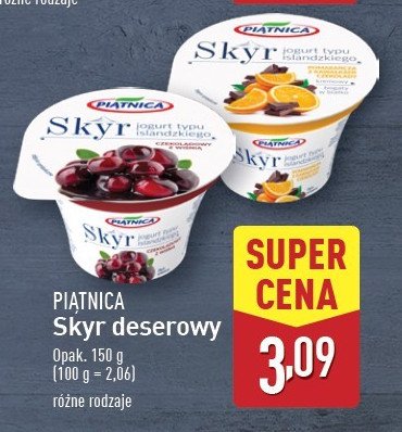 Jogurt czekolada z wiśnią Piątnica skyr promocja w Aldi