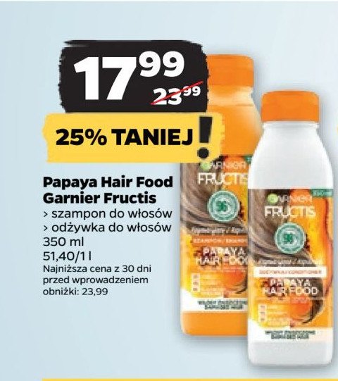 Odżywka do włosów papaya Garnier fructis hair food promocja