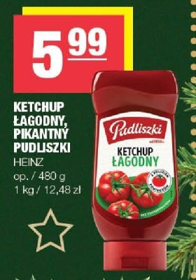 Ketchup łagodny, pikantny Pudliszki Heinz promocja w SPAR