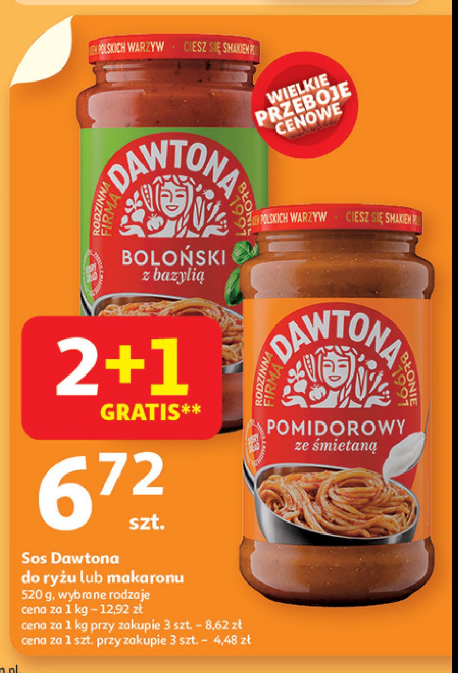 Sos pomidorowy ze śmietaną Dawtona promocja w Auchan