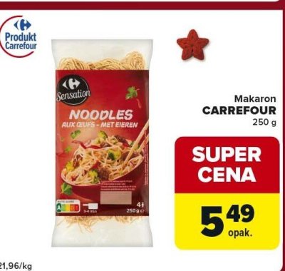 Makaron CARREFOUR noodles aux oeufs 250g promocja w Globi