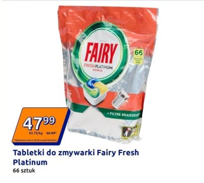 Tabletki do zmywarki Fresh Platinum 66 szt. Fairy promocja w Action
