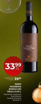 Wino Masseria Borgo Dei Trulli Salice Salentino 0,75 L promocja w Duży Ben