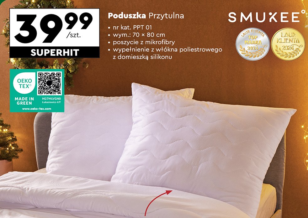 Poduszka przytulna 70 x 80 cm Smukee promocja w Biedronka