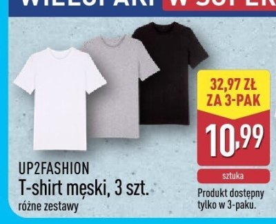 T-shirt męski UP2FASHION 3 szt. promocja w Aldi