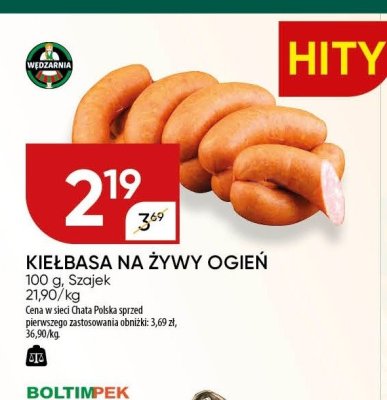 Kiełbasa na żywy ogień Szajek promocja w Chata Polska
