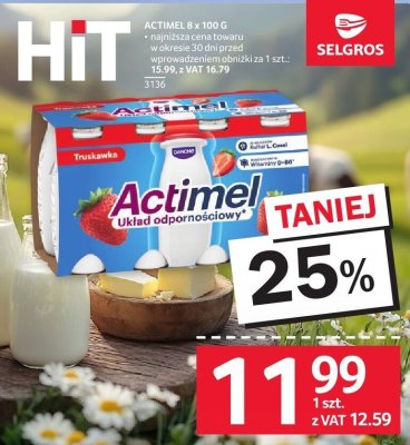 Actimel ACTIMEL 8 x 100 g 3134 promocja w Selgros