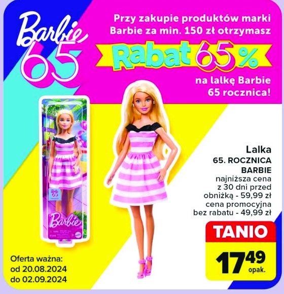 Lalka barbie 65 rocznica Mattel promocja