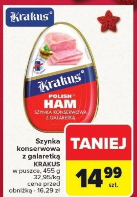 Szynka konserwowa z galaretką Krakus promocja w Carrefour Market