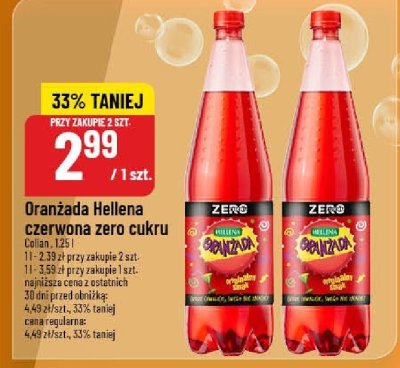 Oranżada Hellena czerwona zero cukru promocja w POLOmarket