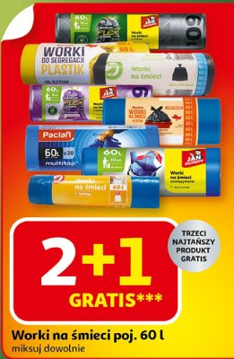 Worki na 艣mieci zawi膮zywane 60 l Jan niezb臋dny zielony dom promocja w Auchan