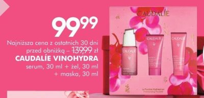Serum CAUDALIE VINOHYDRA, 30 ml + żel, 30 ml + maska, 30 ml promocja w Super-Pharm