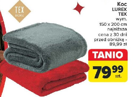 Koc lurex 150 x 200 cm Tex promocja w Carrefour