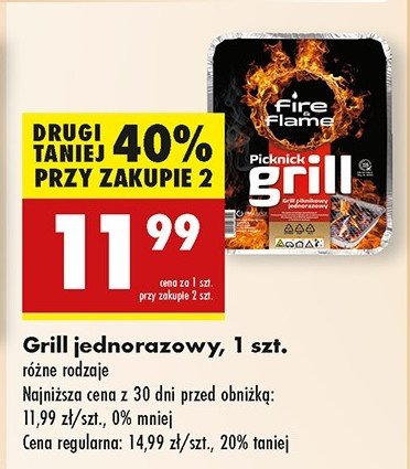 Grill jednorazowy Fire & flame promocja