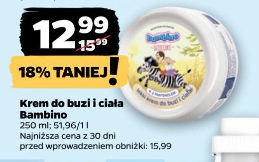 Krem lekki do buzi i ciała bolek i lolek zebra Bambino dzieciaki promocja