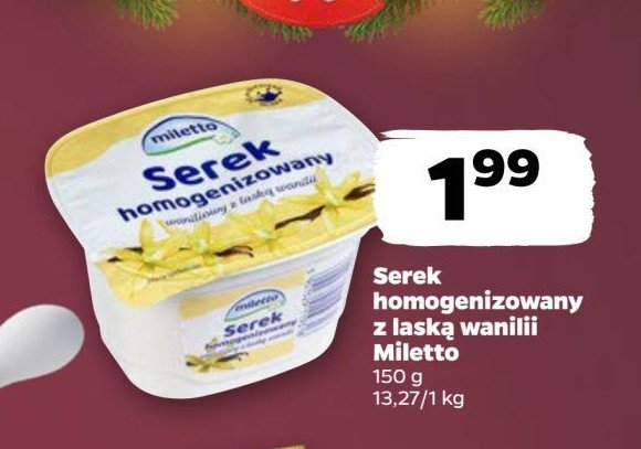 Serek homogenizowany z laską wanilii Miletto promocja