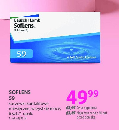 Soczewki kontaktowe Soflens 59 promocja w Hebe