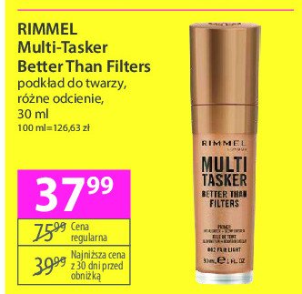 Wielofunkcyjny produkt do twarzy 002 fair light Rimmel the multi-tasker better than filters promocja