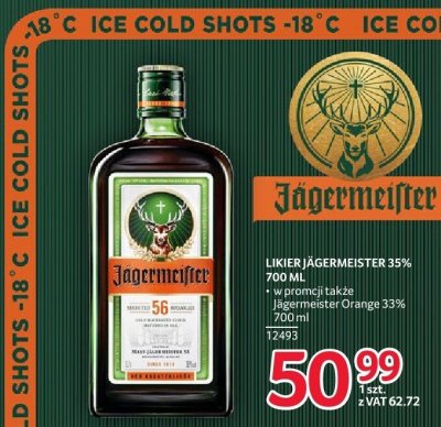 Likier Jägermeister 35% 700 ml promocja w Selgros