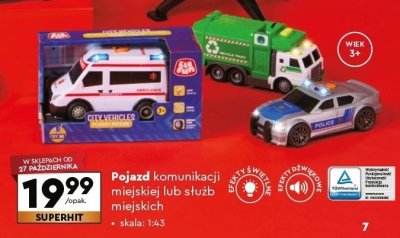 Pojazd komunikacji miejskiej lub służb miejskich skala 1:43 Ele Fun promocja w Biedronka
