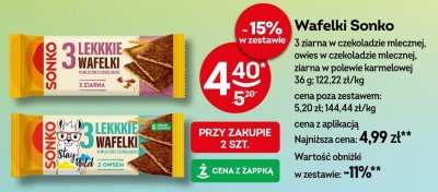Wafelki Sonko 3 ziarna w czekoladzie mlecznej promocja w Żabka