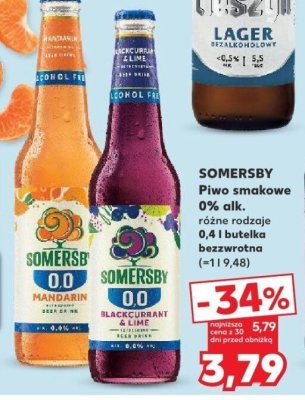 Piwo smakowe SOMERSBY Piwo smakowe 0% alk. różne rodzaje 0,4 l butelka bezzwrotna promocja w Kaufland
