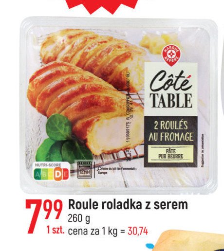 Roule - roladka z ciasta francuskiego z serem Wiodąca marka cote table promocja