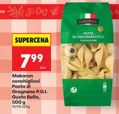 Makaron conchiglioni Pasta di Gragnano P.G.I. Gusto Bello promocja w Biedronka